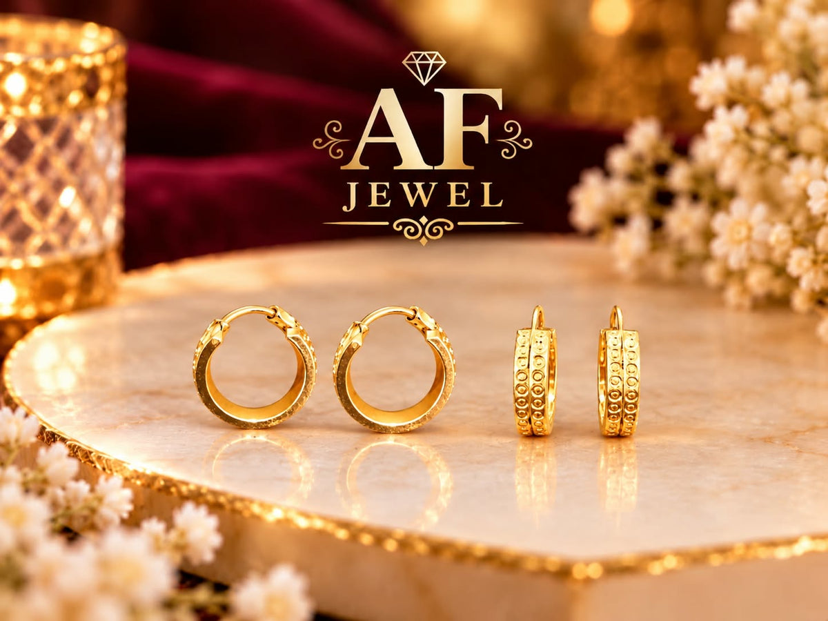 Gold polish medium size Hoop waliya 10