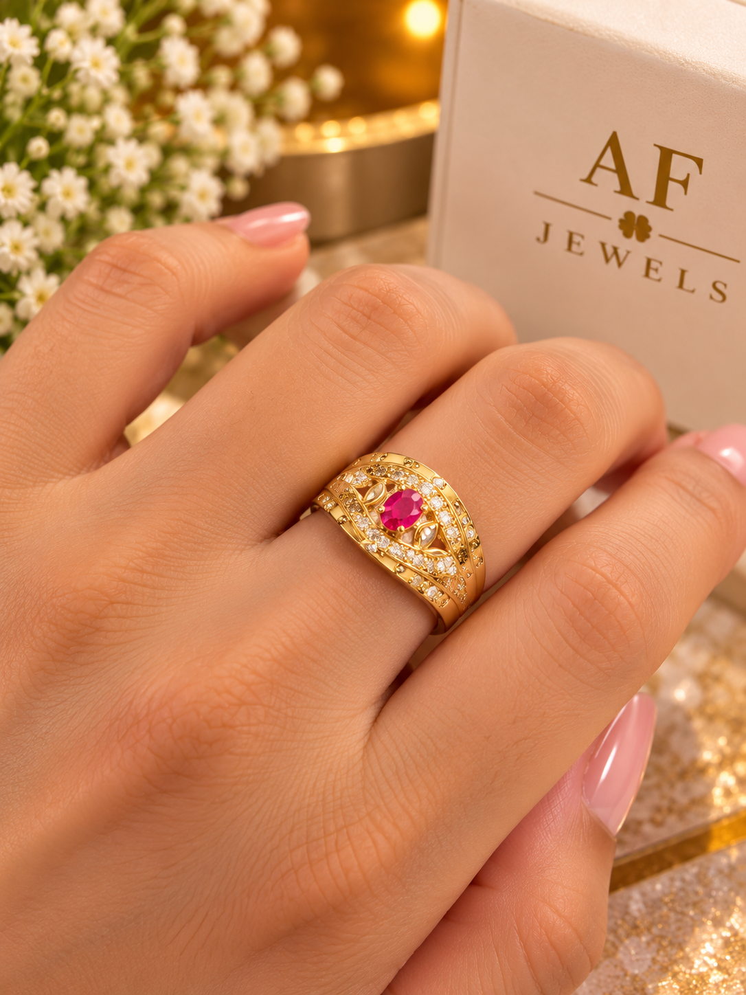 Micro gold 7 nmbr Ring size -11