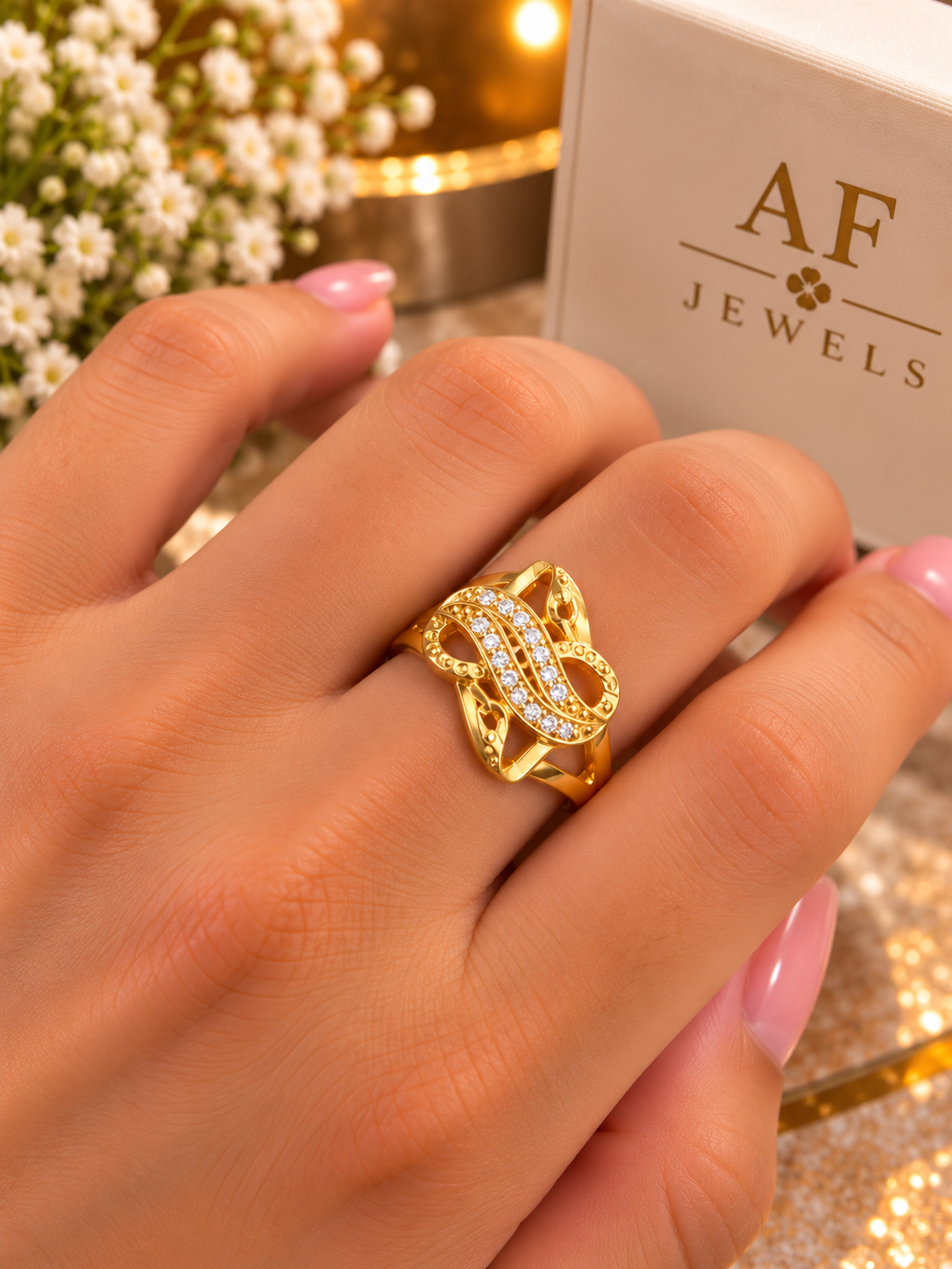 Micro Gold Ring size 8 number -02