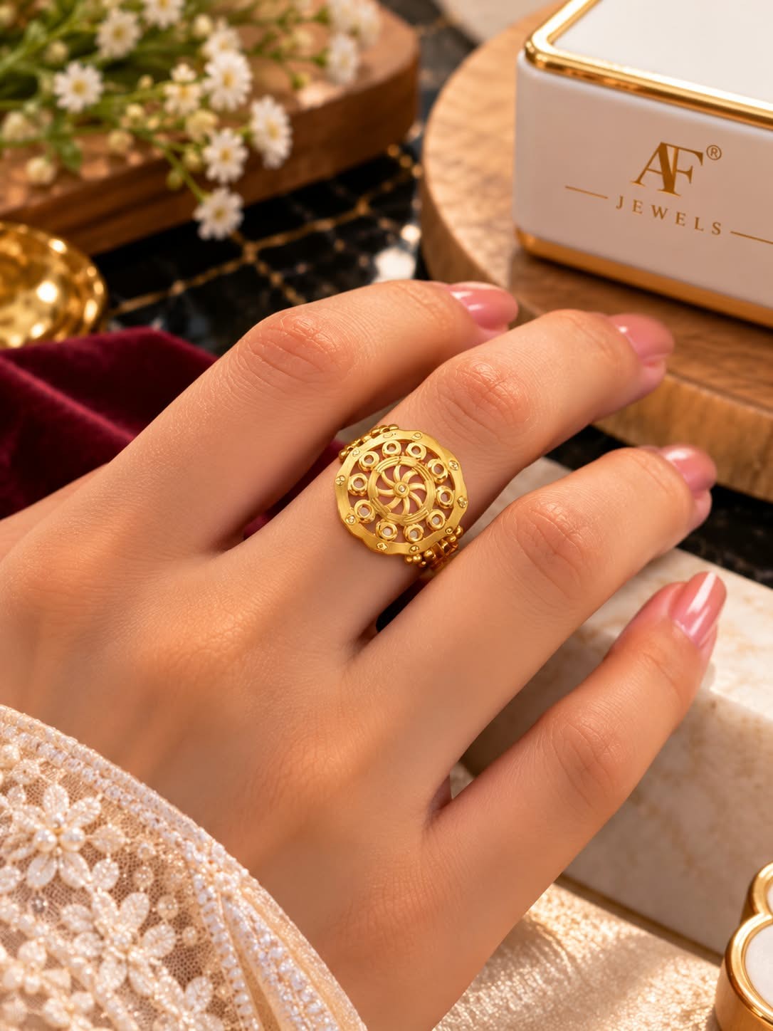 Micro Gold 8 numbr  Ring Size 23