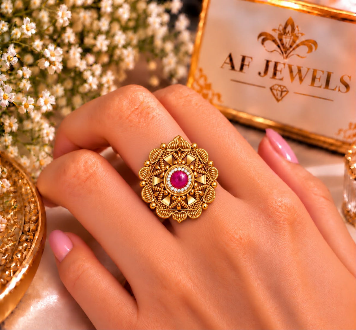 Antique polish Ring Adjustable 03