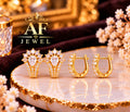 Earrings Lock gold polish 03