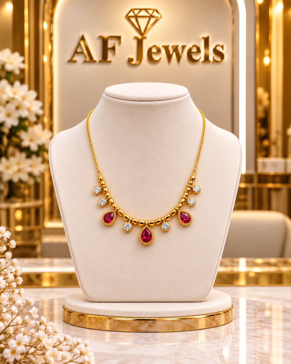 Necklace set gold polish 10