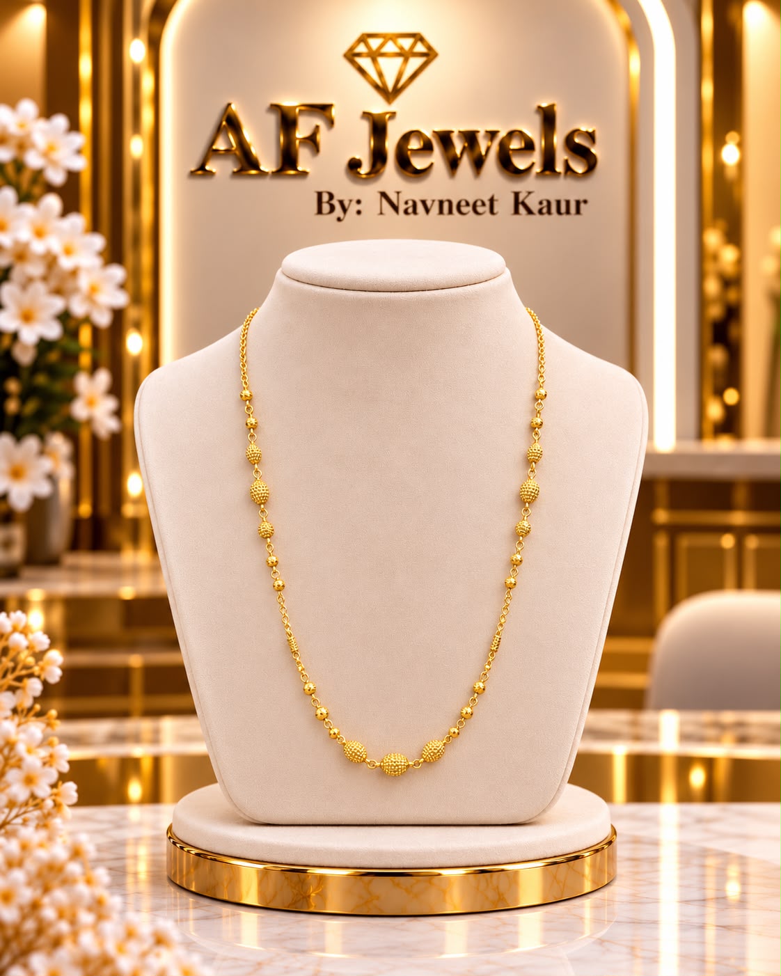 Matarmala Necklace 24 inch gold polish 05