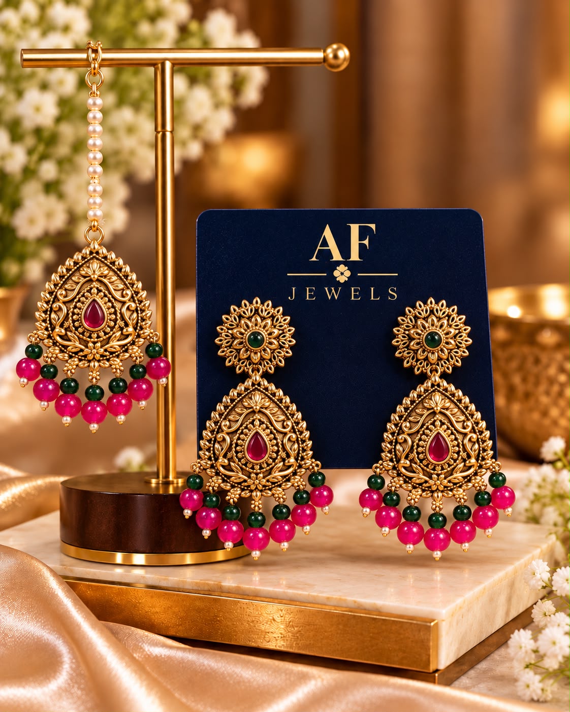 Jhumki Tikka Antique Polish 04